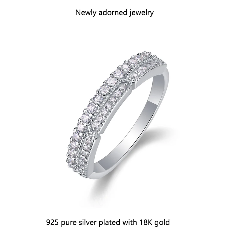 

S925 pure silver platinum ring for women, minimalist design with moissanite gemstone, popular export accessory