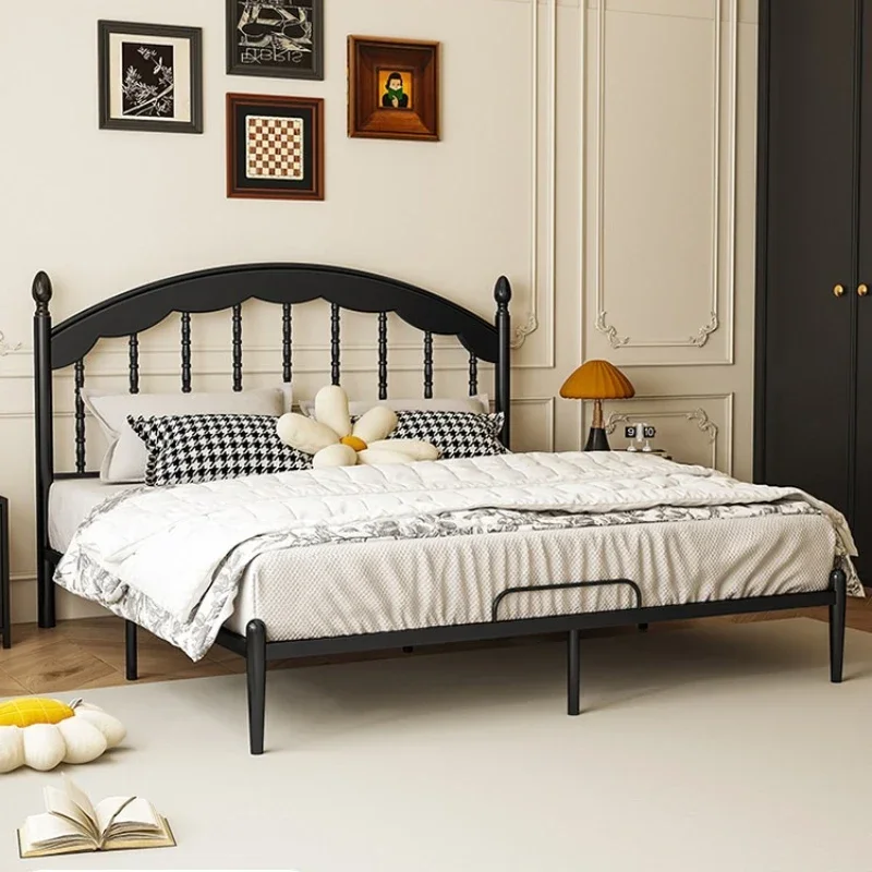180x200 black single bed thickened metal durable household bed frame black vintage chambre à coucher complet bedroom furniture