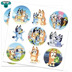 2024 New Sale 20 Sheets/180 Anime Bluey Decorative Bingo Family Children'S Birthday Party Gift Bag Self-Adhesive Sealing Sticker