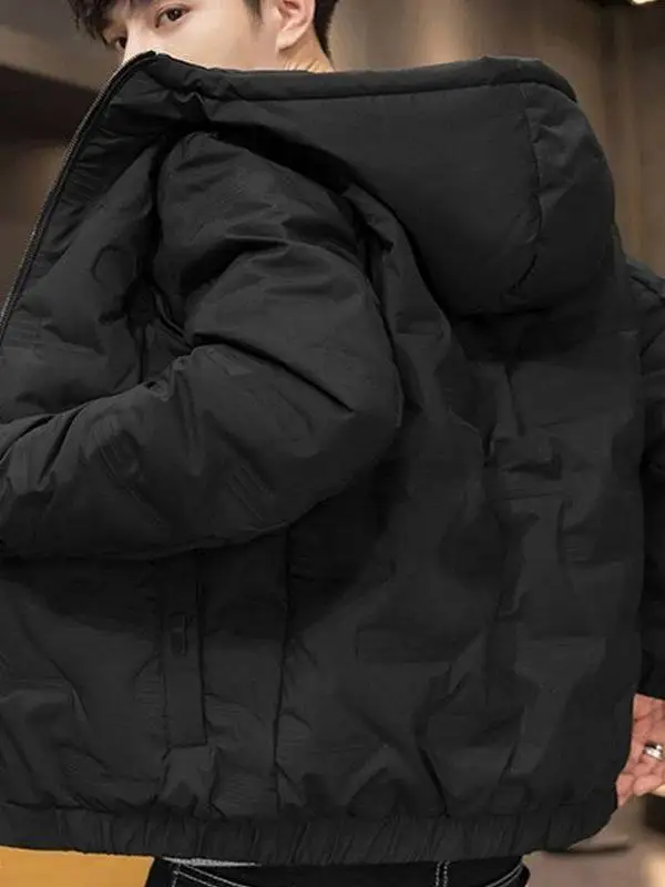 

Мужская зимняя куртка с капюшоном на хлопковом наполнителе, осенне-зимняя коллекция, модная мужская одежда