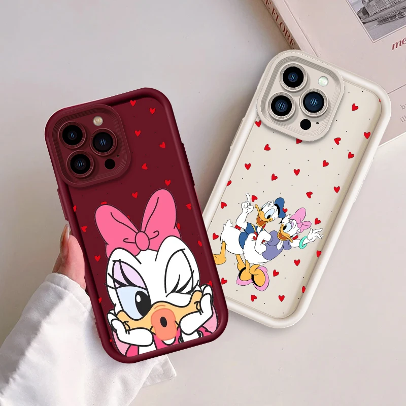 Disney Donald Duck Love For Apple iPhone 15 14 13 12 Pro Max Mini 11 XS X XR 8 7 6 Plus Eye Ladder Cover Capa Fundas Phone Case