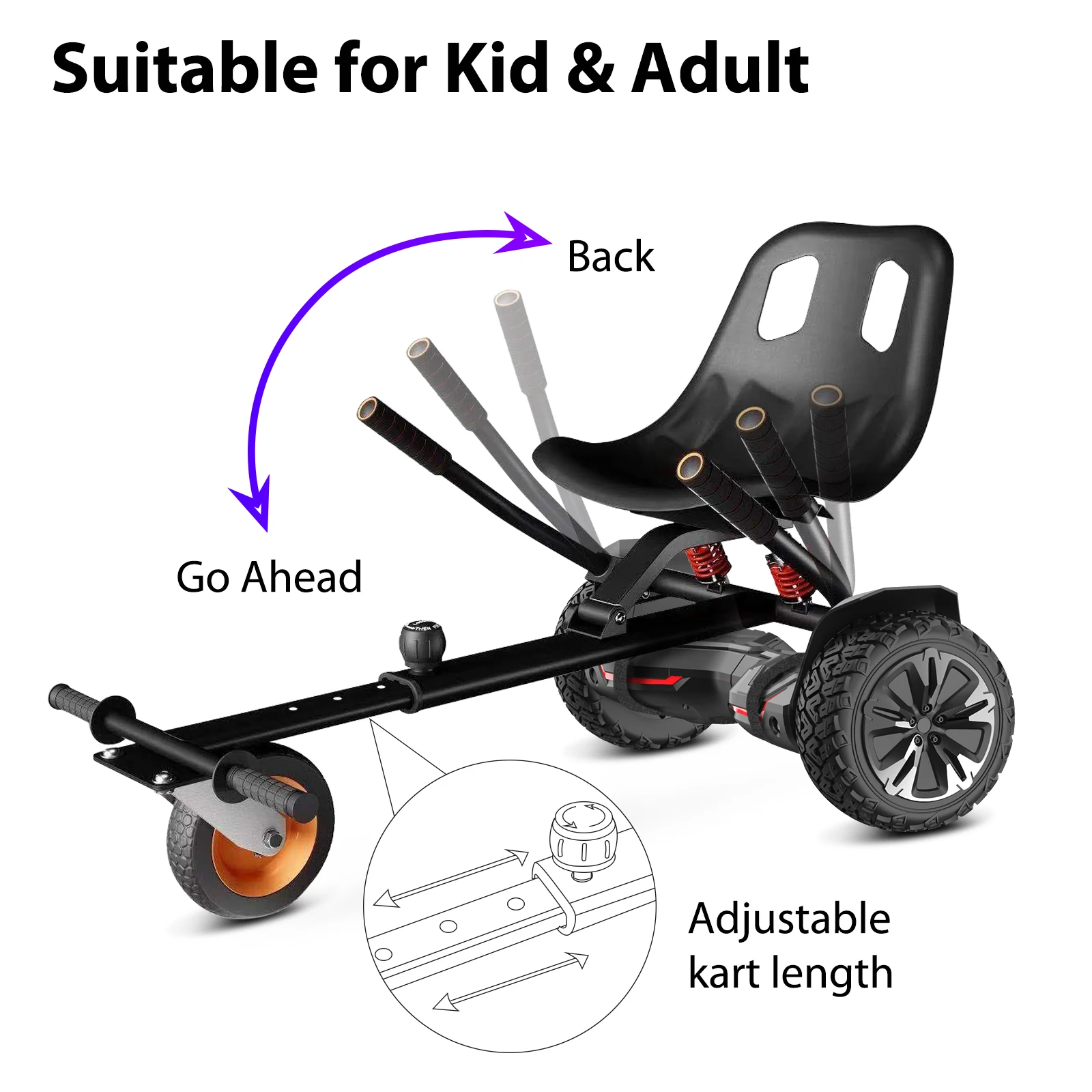 GYROOR Double Steel Pipe Shock Absorption Hoverkart 4