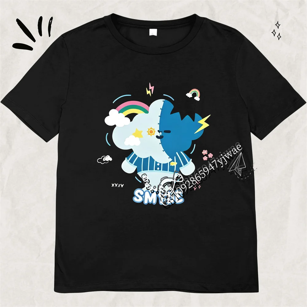 Pond&Puwin Fourth&Emini Bright&Win Couple Mascot Graphic Short Sleeved High-Quality Streetwear Top Summer Men Women'S T-Shirt