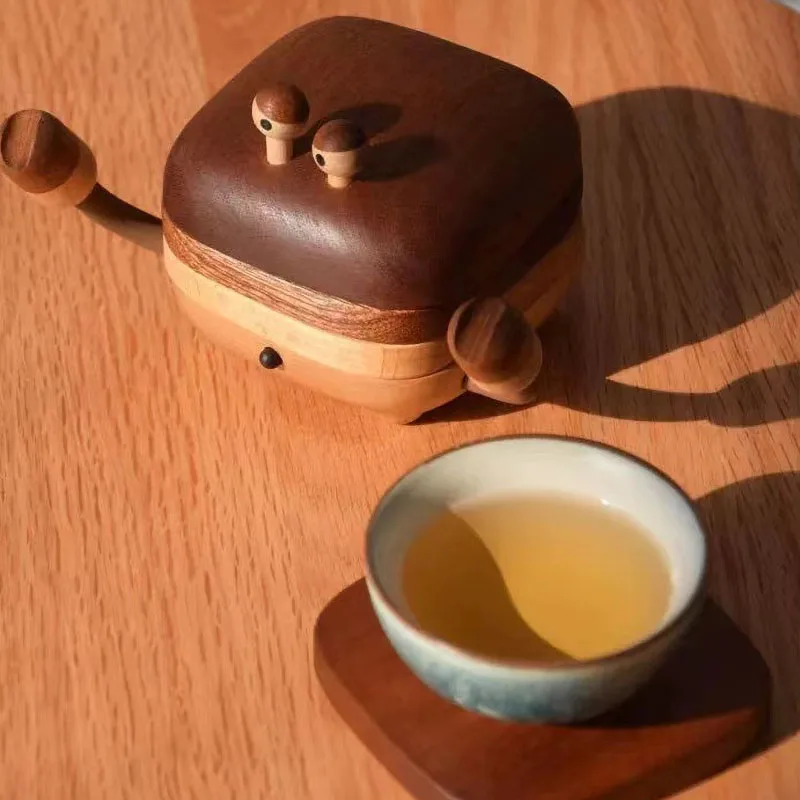 Creativity Crab Shape Wooden Heat-Proof Coaster Living Room Restaurant Accessories Storage Desktop Ornament Home Decoration