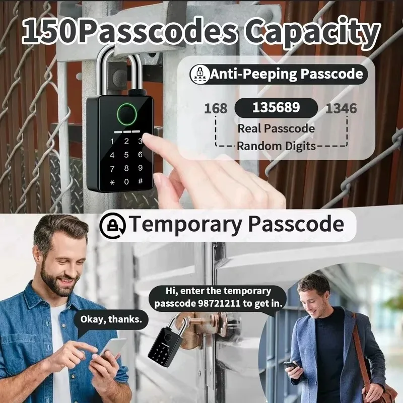 Waterproof Padlock Electronic Lock Keyless Unlock Heavy Duty Padlock for Home House Warehouse Garage gallery 5