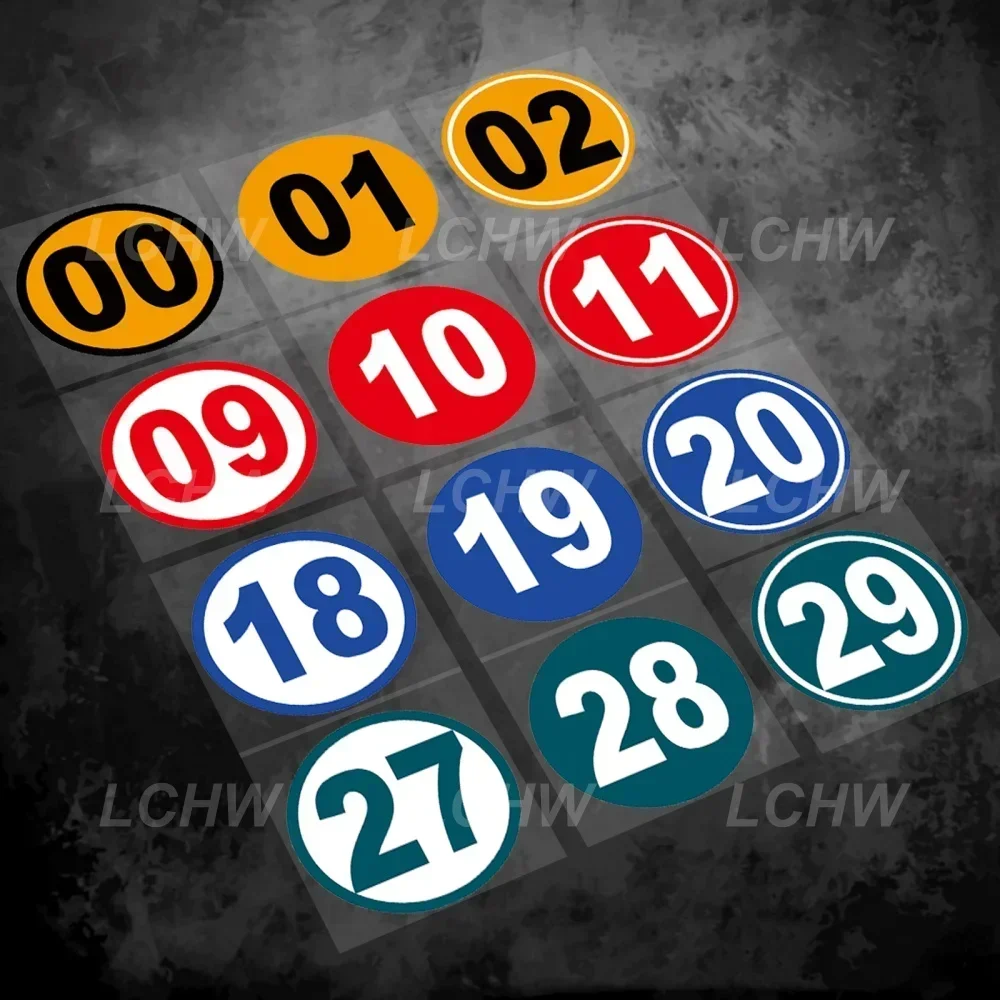 Sport Round Shape Racing Number Sticker Car Styling Vinyl Helmet Motocross Helmet Dirt Race Decal