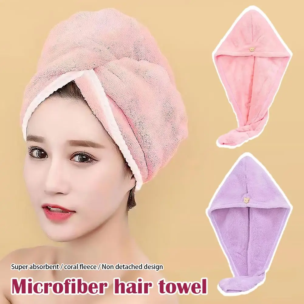 Women Long Hair Quick-Dry Hair Towel Soft Microfiber Towels Shower Cap Towel Bath Hats for Women Dry Hair Cap Lady Turban Head