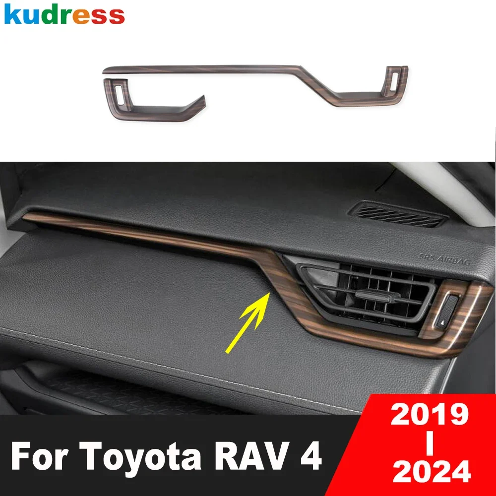 Car Center Console Dashboard Panel Cover Trim For Toyota RAV4 RAV 4 2019-2021 2022 2023 2024 Carbon Fiber Interior Accessories