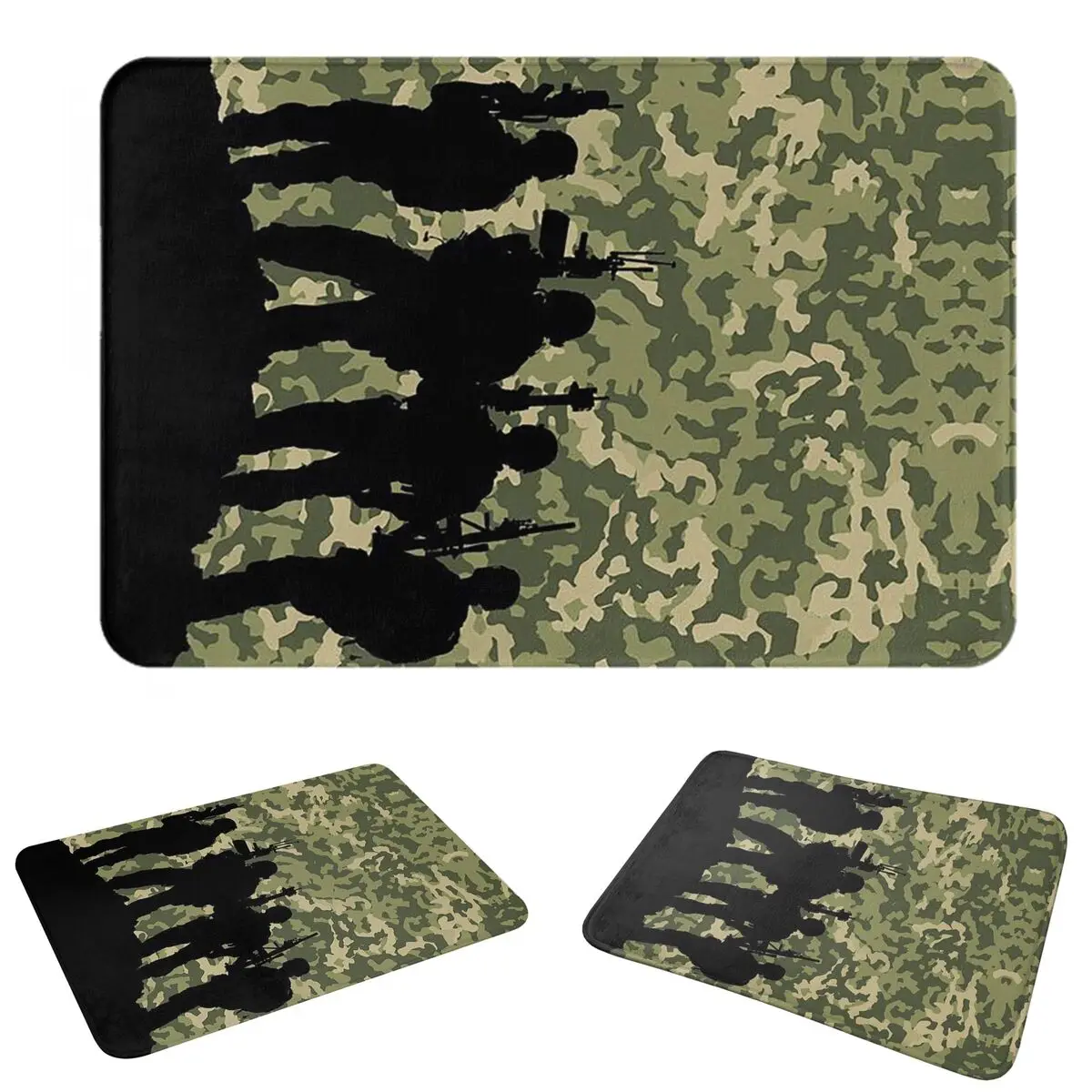 Camo Camouflage Army British DPM Non-slip Doormat Floor Mat Sand Scraping Carpet Rug for Kitchen Entrance Home Living room Mats