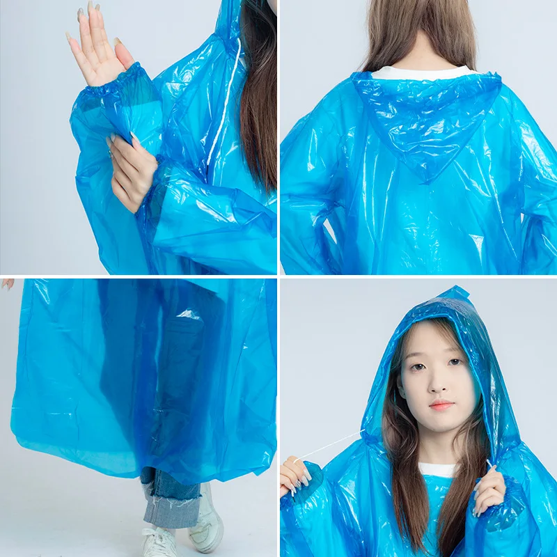 Einweg-Ganzkörper-Einteiler, transparenter Regenponcho: Erweitertes, verdicktes, tragbares Design für Erwachsene – ideal zum Rafting