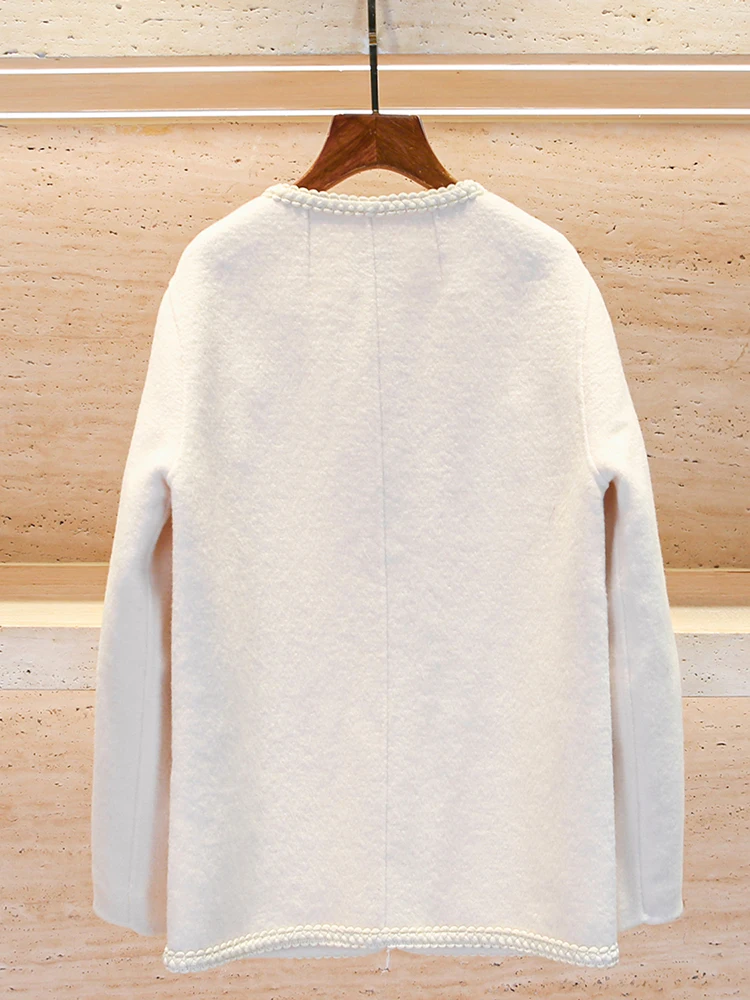 

S Home Nan You Высококачественный женский зимний или шерстяной кардиган белого цвета с небольшим Fraance Sle Свободный крой на пуговицах