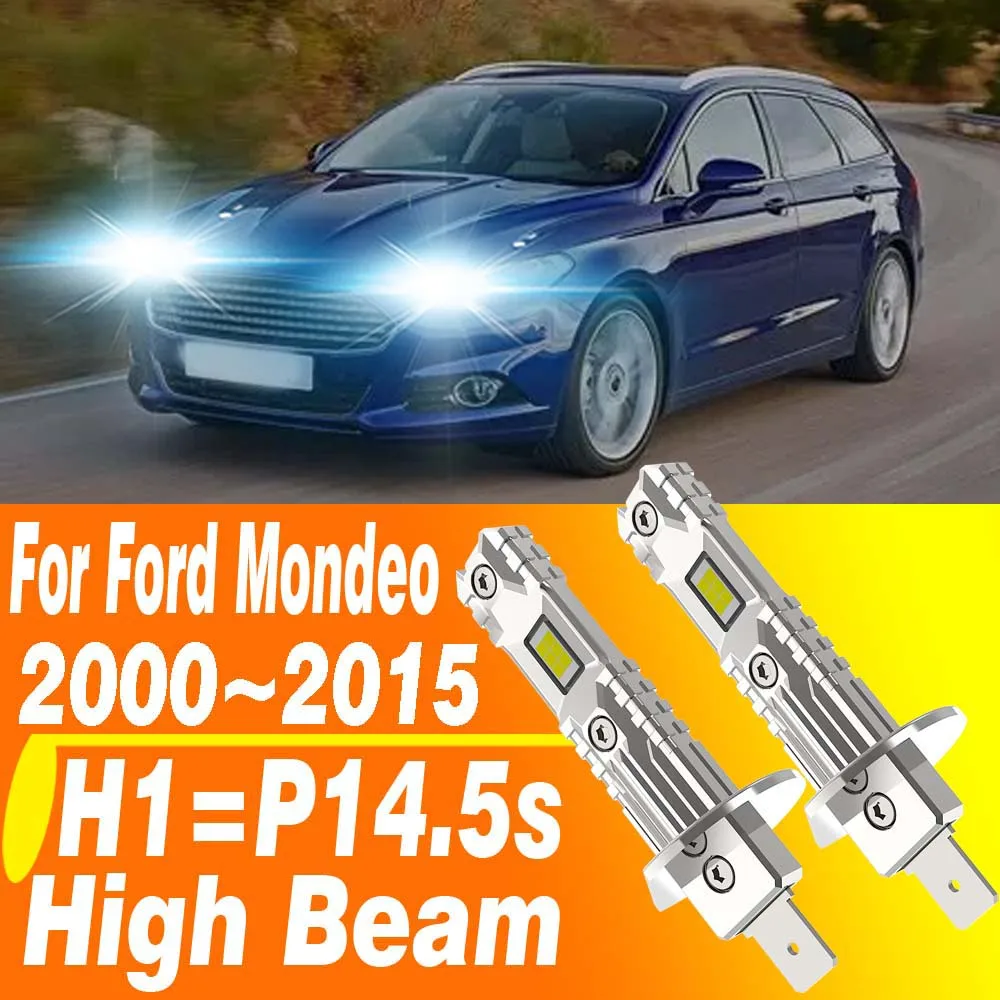 2 uds H1 faro Led Canbus P14.5s bombilla de Luz De Carretera de coche Motor luz antiniebla blanca lámpara de diodo Turbo 12v 55w para Ford Mondeo 2000 ~ 2015