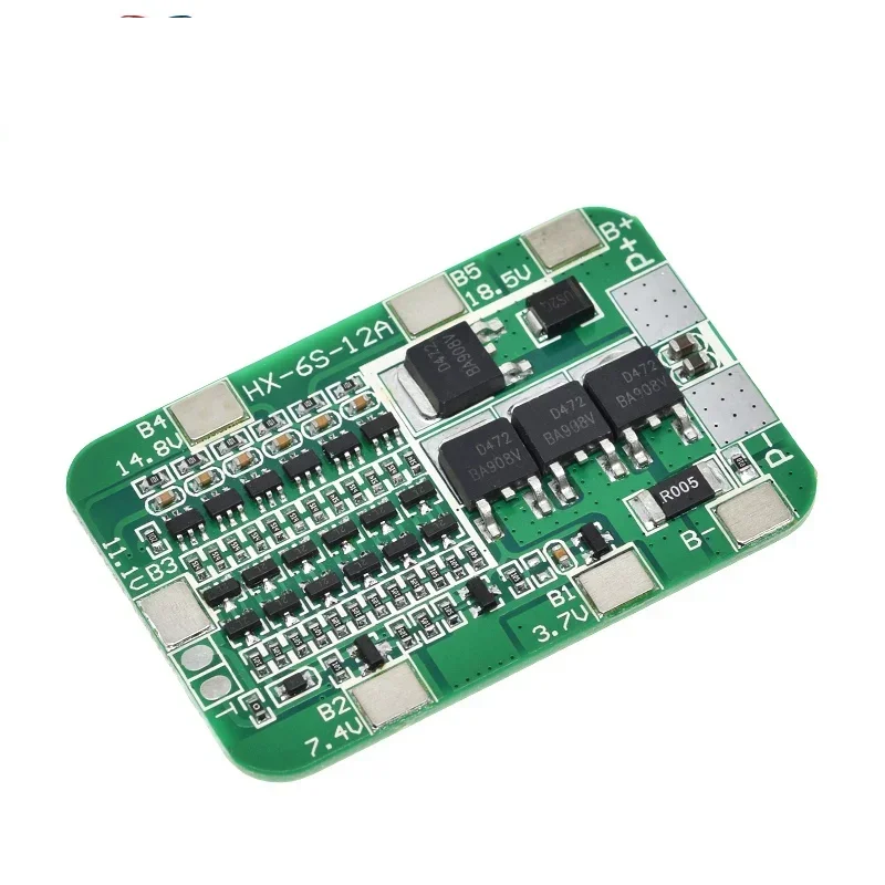 1/5/10pcs 6S 12A 24V PCB BMS Protection Board for 6 Pack 18650 Li-ion Lithium Battery Cell Module New Arrival
