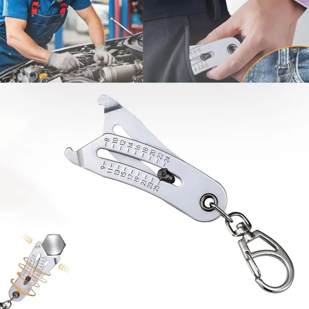 Portátil Thread Size Checker Keychain, Precise Size Checker, Formas geométricas, Conveniente Thread Size Verification Tool, Presentes