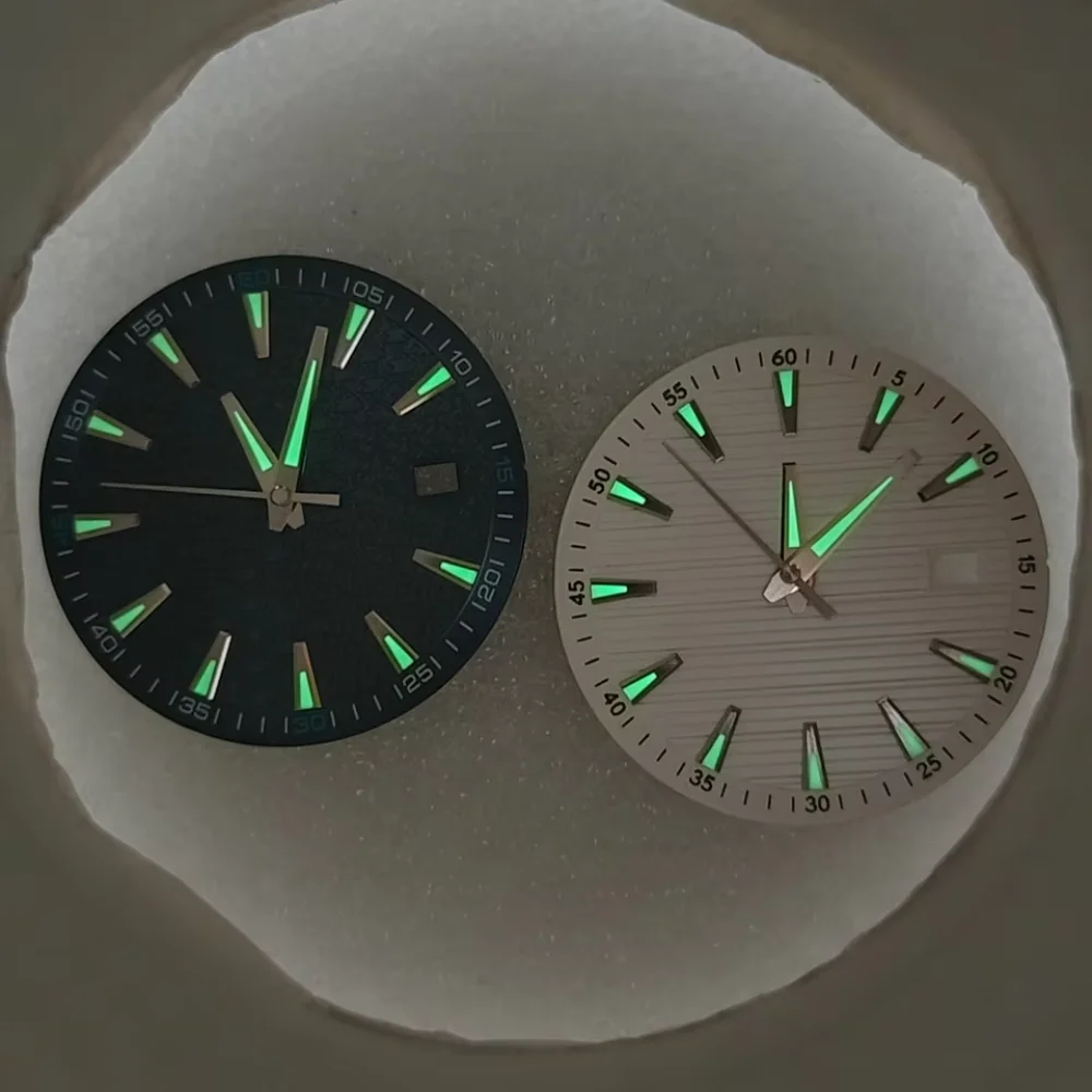 New Geometric Green Luminous Dial 33.5mm Watch Dial+Hands Kits for NH35 NH36 4R 7S Movement High Quality Watches Parts