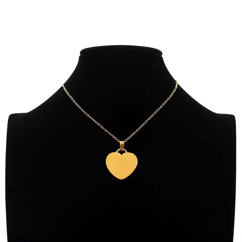 Letdiffery Custom Photo Heart Necklace Stainless Steel for Women Men Personalized Laser Engraved Name Logol Date Pendant Jewelry