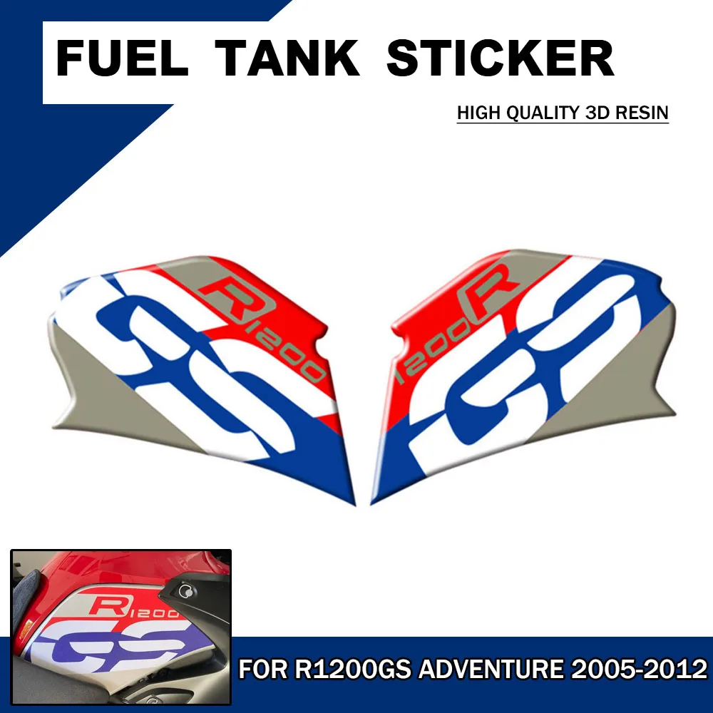 

Motorcycle 3D Fuel Tank Side Sticker Protect Decals For BMW R1200GSA 2005-2009 2010 2011 2012 R1200GS Adventure Oil Cooled ADV