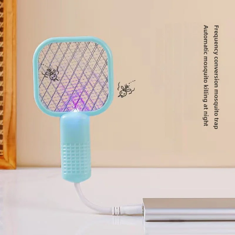 Rechargeable Electric Mosquito Swatter Portable Bug Zapper for Camping Outdoor Home Instant Kill USB Charging Safe for Kids