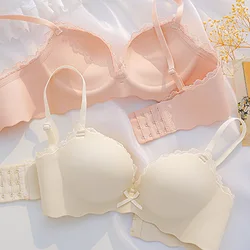 Push Up Bra Underwear for Women Thickened 3cm Small Chests Gathered Candy Color Wireless Bralette Seamless Women's Intimates