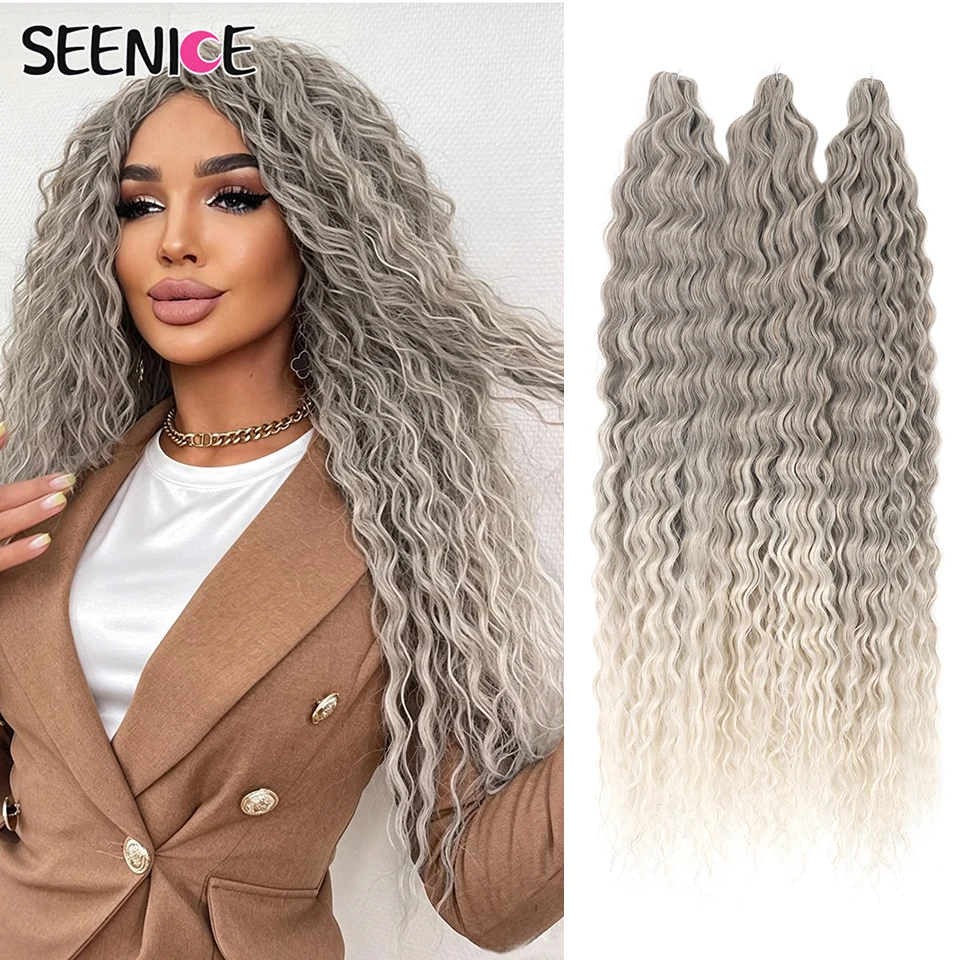 Ariel Curl 22 30 Zoll Water Wave Twist Häkelhaarverlängerungen Synthetische Häkelzöpfe Ombre Rot Rosa Afro Locken Flechthaar – Detail 1