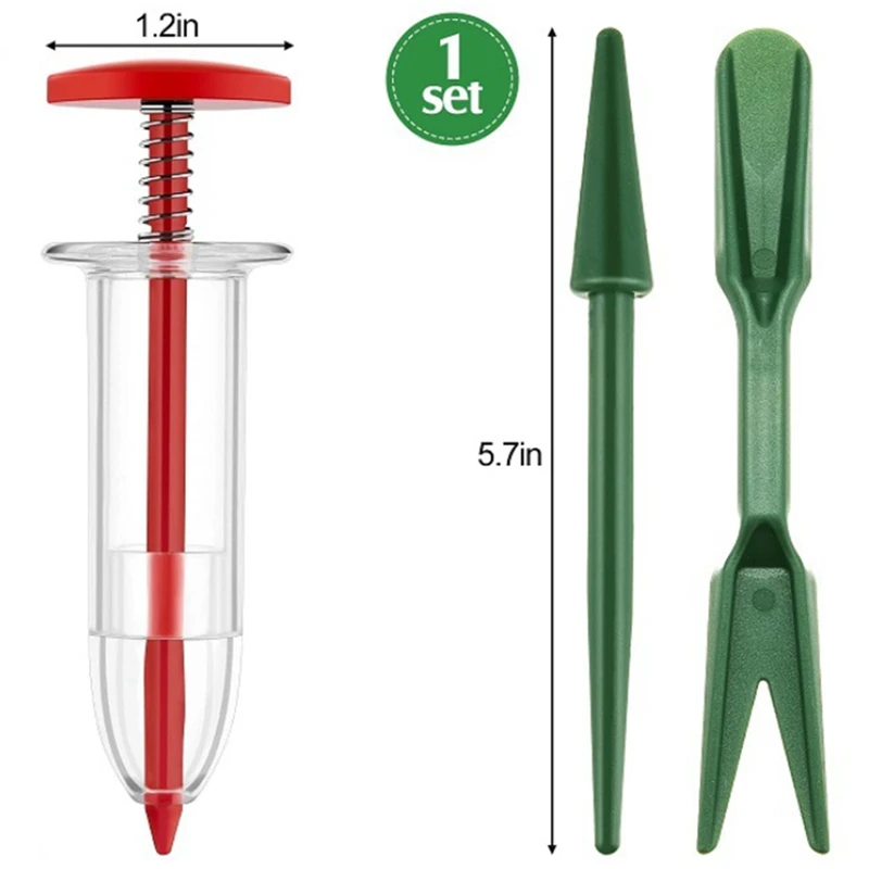 ABRE-Mini Seeder Seed Seeder เครื่องมือ,Hand Seedling Spreader และชุดไม้กวาด,ขนาดเล็ก Spreader Handheld Seeder