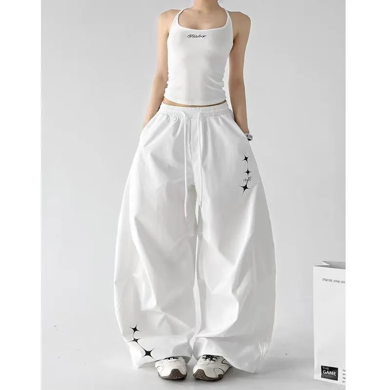 Fall 2026 Women's Loose Wide Leg Casual Pants Jazz Dance Workwear Trousers Folded Design Sensation Paratrooper Pants