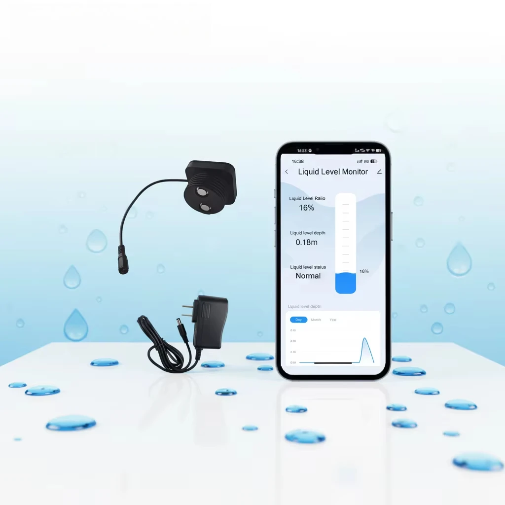 Non‑Contact Smart WiFi Tuya Ultrasonic Real‑Time Level Monitor for Diesel Tank Monitoring System