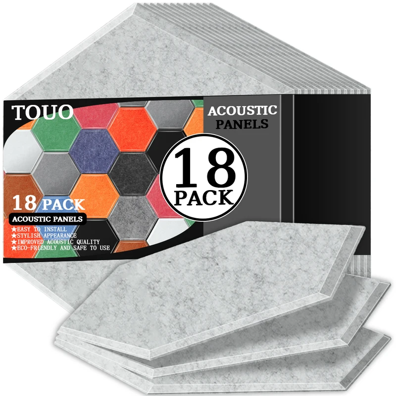 

TOUO High-Density Acoustic Panel 6 Pcs Flame-Retardant Sound Absorbing Treatment Ceiling Soundproof Studios Acoustic Treatment