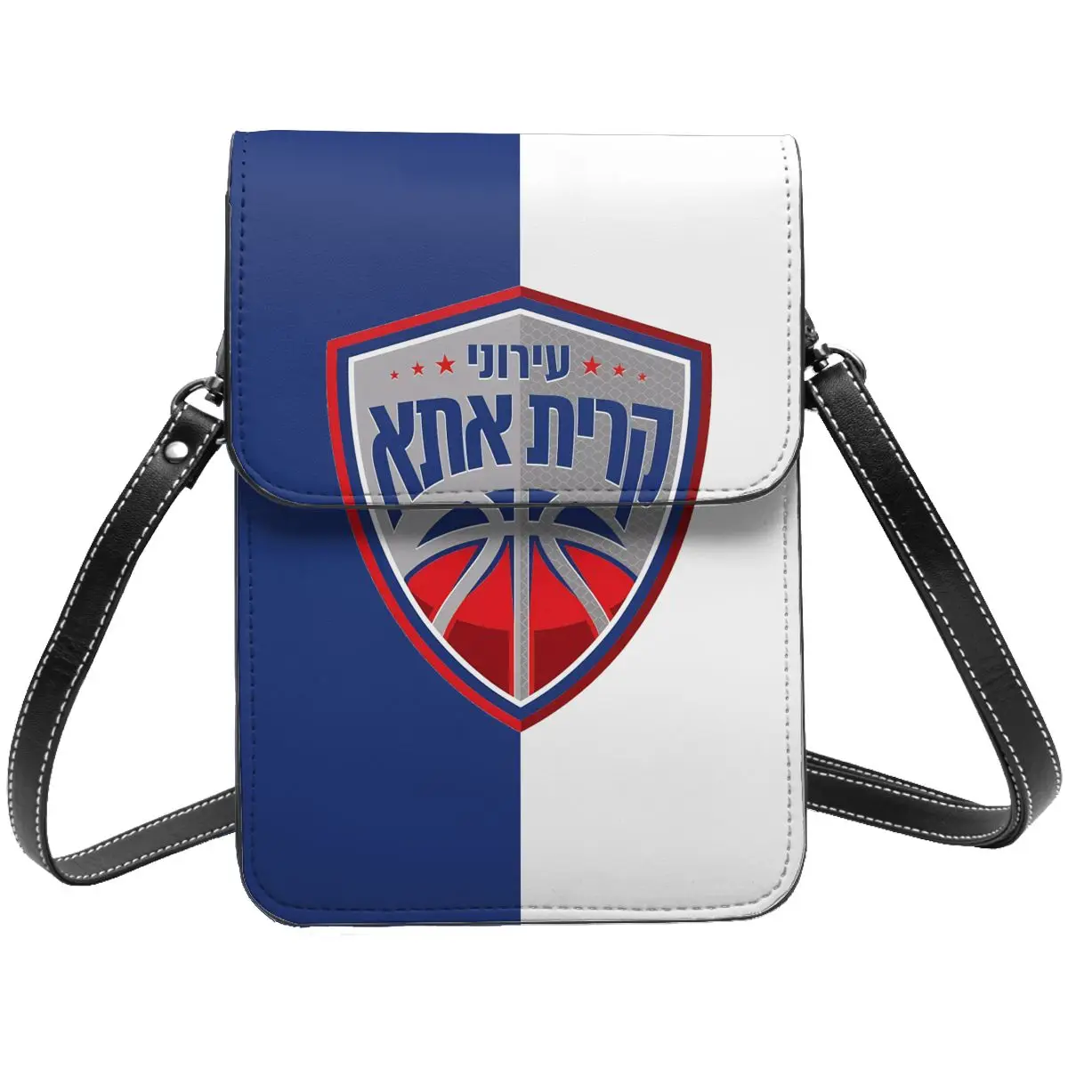 Ironi Kiryat Lati Ata Basketbal Crossbody Portemonnee Mobiele Telefoon Tas Schoudertas Mobiele Telefoon Tas Verstelbare Riem