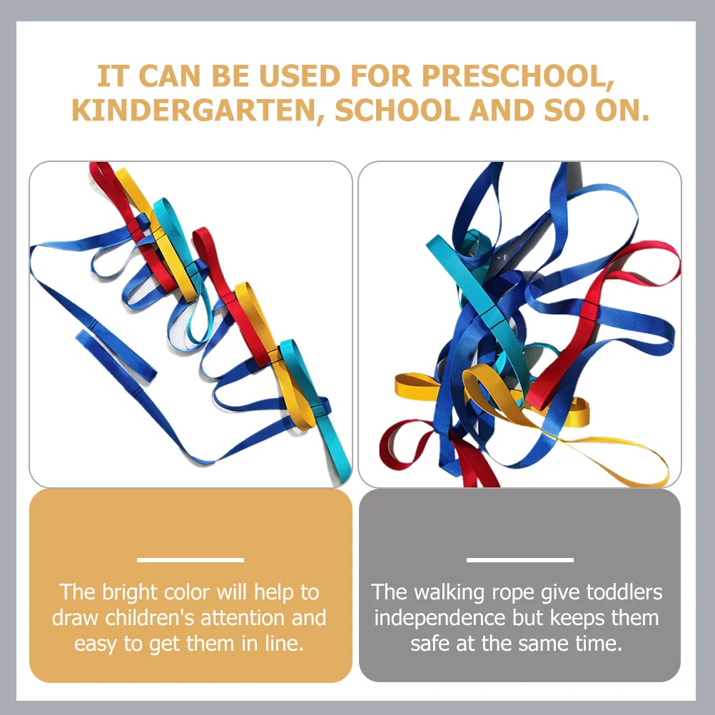 حبل المشي للأطفال، حبل أمان متين من النايلون لمرحلة ما قبل المدرسة، لون مشرق، مستلزمات الرعاية النهارية للاستقلال للأطفال الصغار، قابلة لإعادة الاستخدام #5