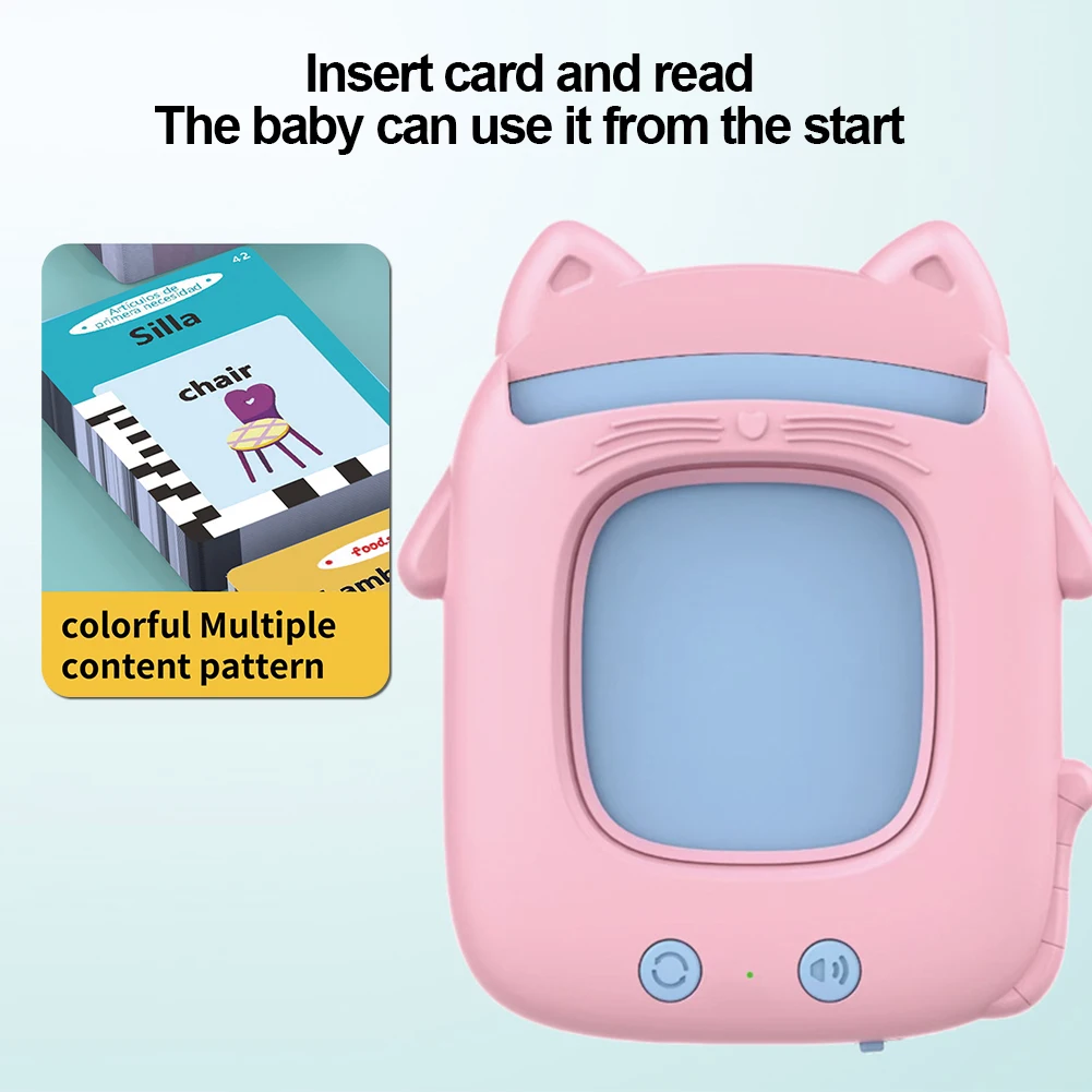 Mehrsprachiger sprechender Lernkartenleser, Lernspielzeug, Montessori-Geschenk für Kleinkinder und Vorschulkinder im Alter von 1–6 Jahren