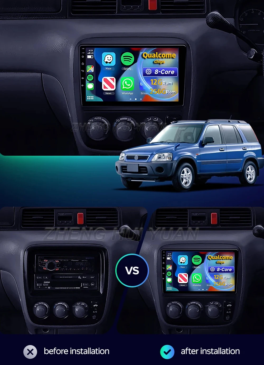 For Honda CR-V CRV 1995 - 2001 Android 16 Car Radio Multimedia Player Android Auto Carplay Head Unit Navigation GPS WIFI RDS 4G