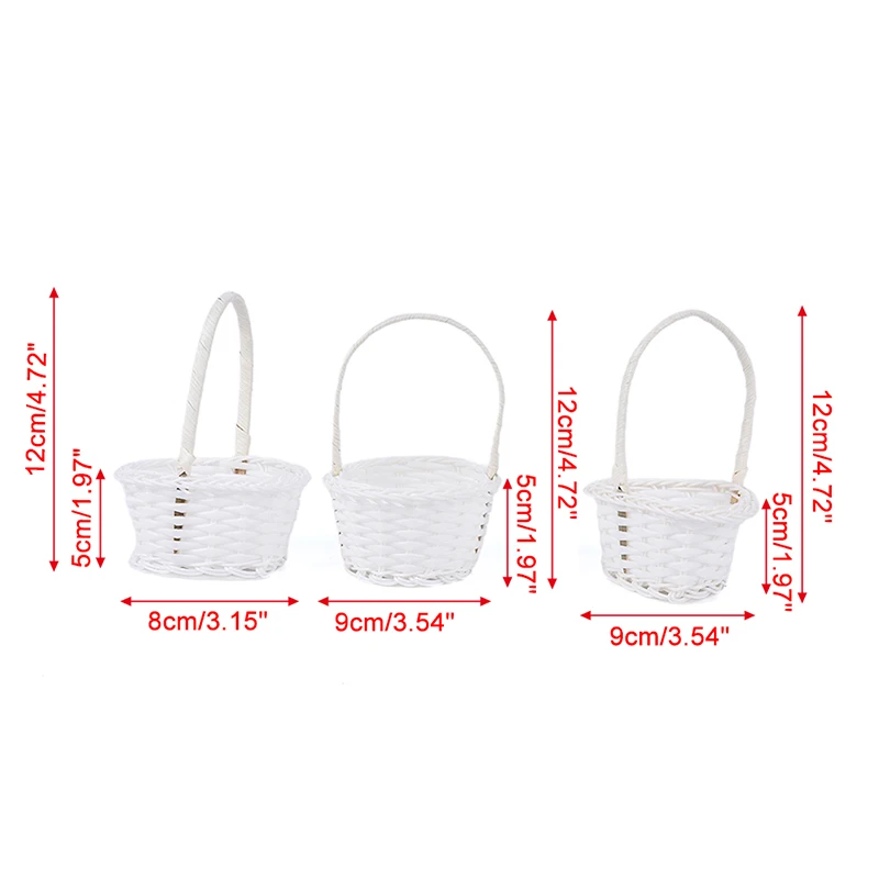 【YA】1Pcs Hand-woven Mini Plastic Weaving Storage Fabric Basket Rattan Tea Picnic Bag
