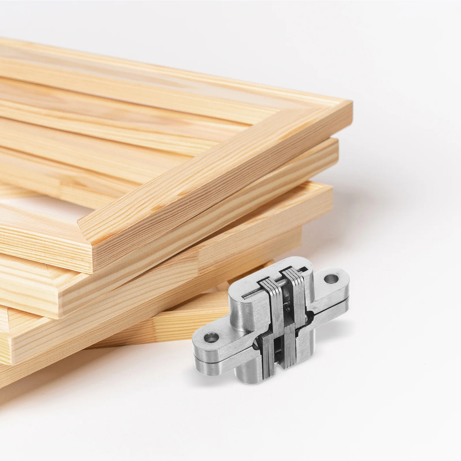 

2pcs Folding Cross Hinge Concealed Door Hardware Silver Stainless Steel Heavy Duty Cabinet Wood Furniture Barrel Pivot