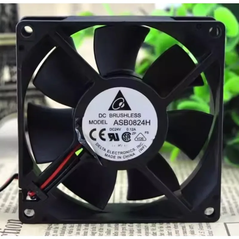 New Cooler Fan for Delta ASB0824H 24V 0.12A 8CM 2 Wire Inverter Cooling Fan 80 * 80 * 25MM