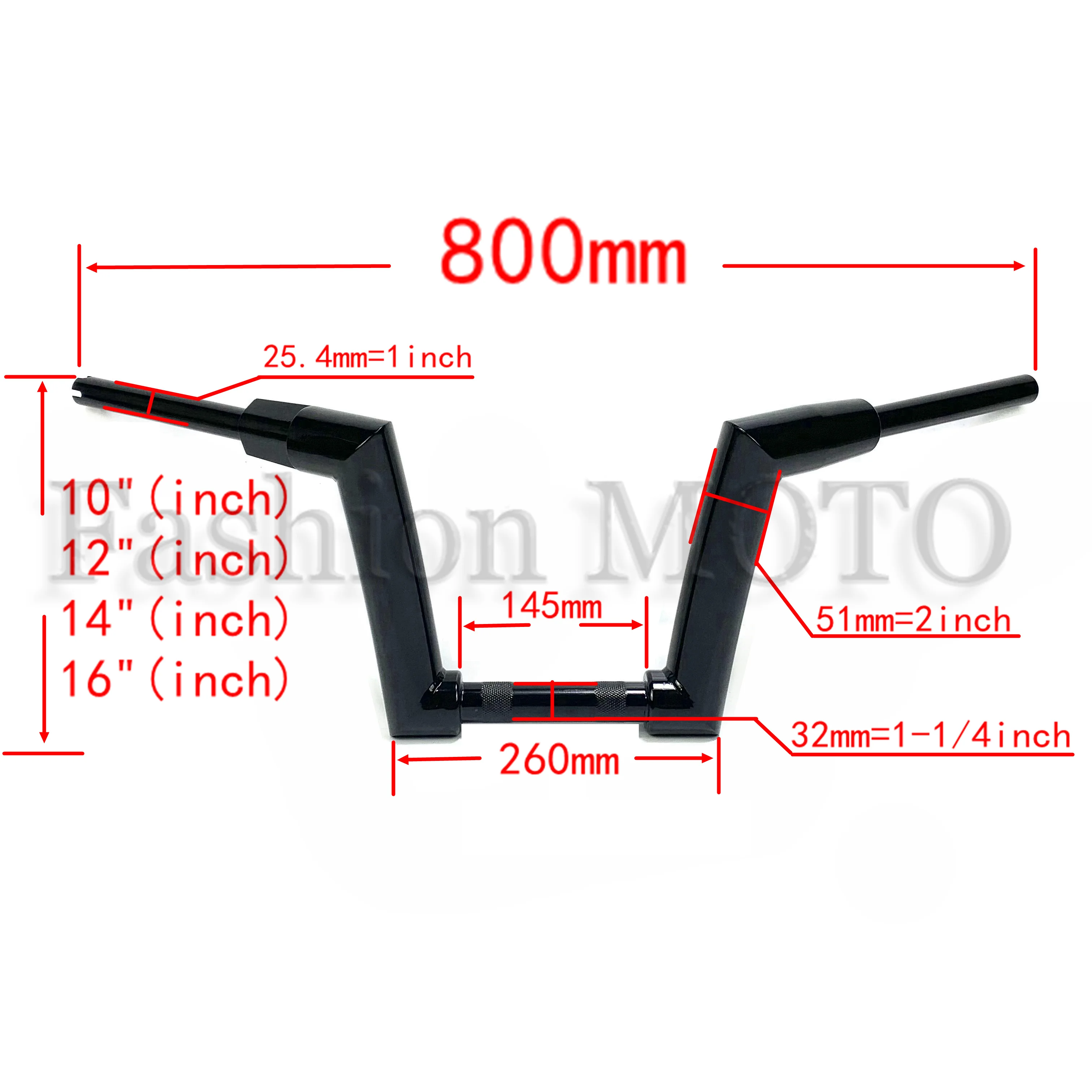 Motorcycle 51mm 2 inch to 1-1/4 inch custom handlebars 10