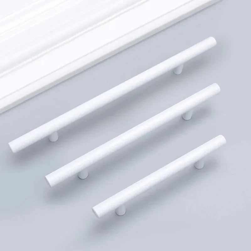 1Pcs Cabinet Pulls White Aluminum alloy Kitchen Drawer Pulls Cabinet Handles, T Bar Cabinet Handles Drawer  Knobs