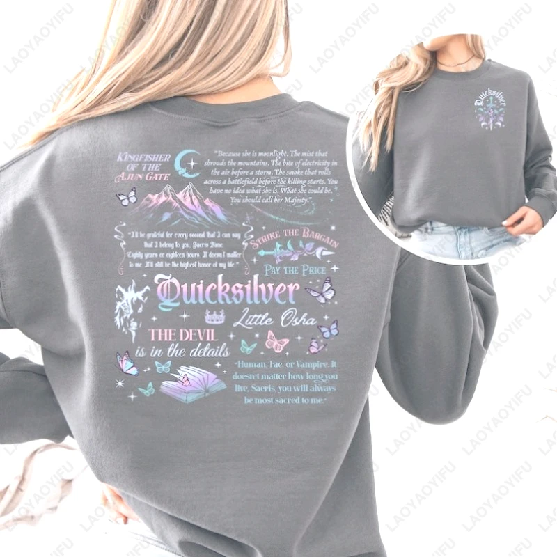 Quicksilver Kingfisher Crewneck Fantasy Bookful Sweatshirt Saeris Fane Romantasy Gift Callie Hart Merch Brimstone Adult Pullover