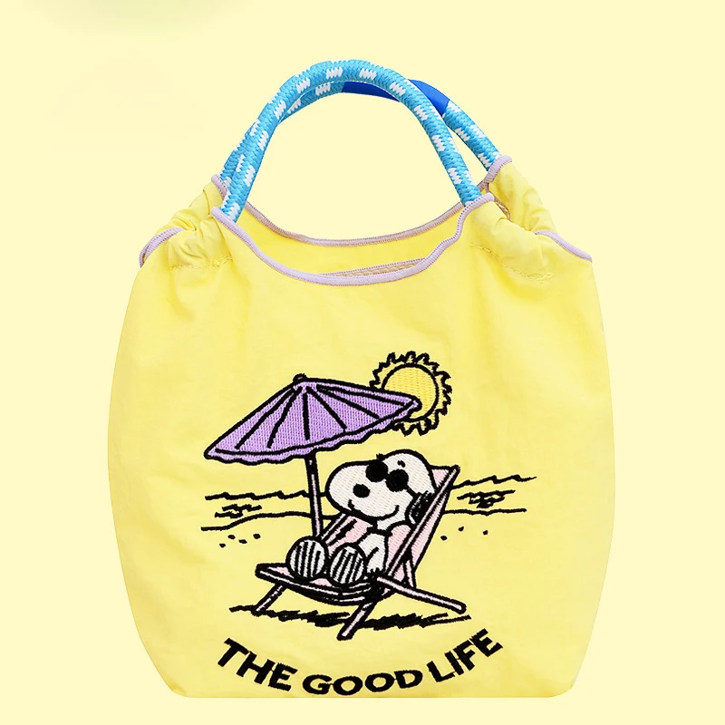 Snoopy Bordado Impresso Saco De Compras, Mini Bolsa de Ombro Casual, Saco fresco simples telefone portátil, Y2K Zero Wallet, Presentes Kawaii