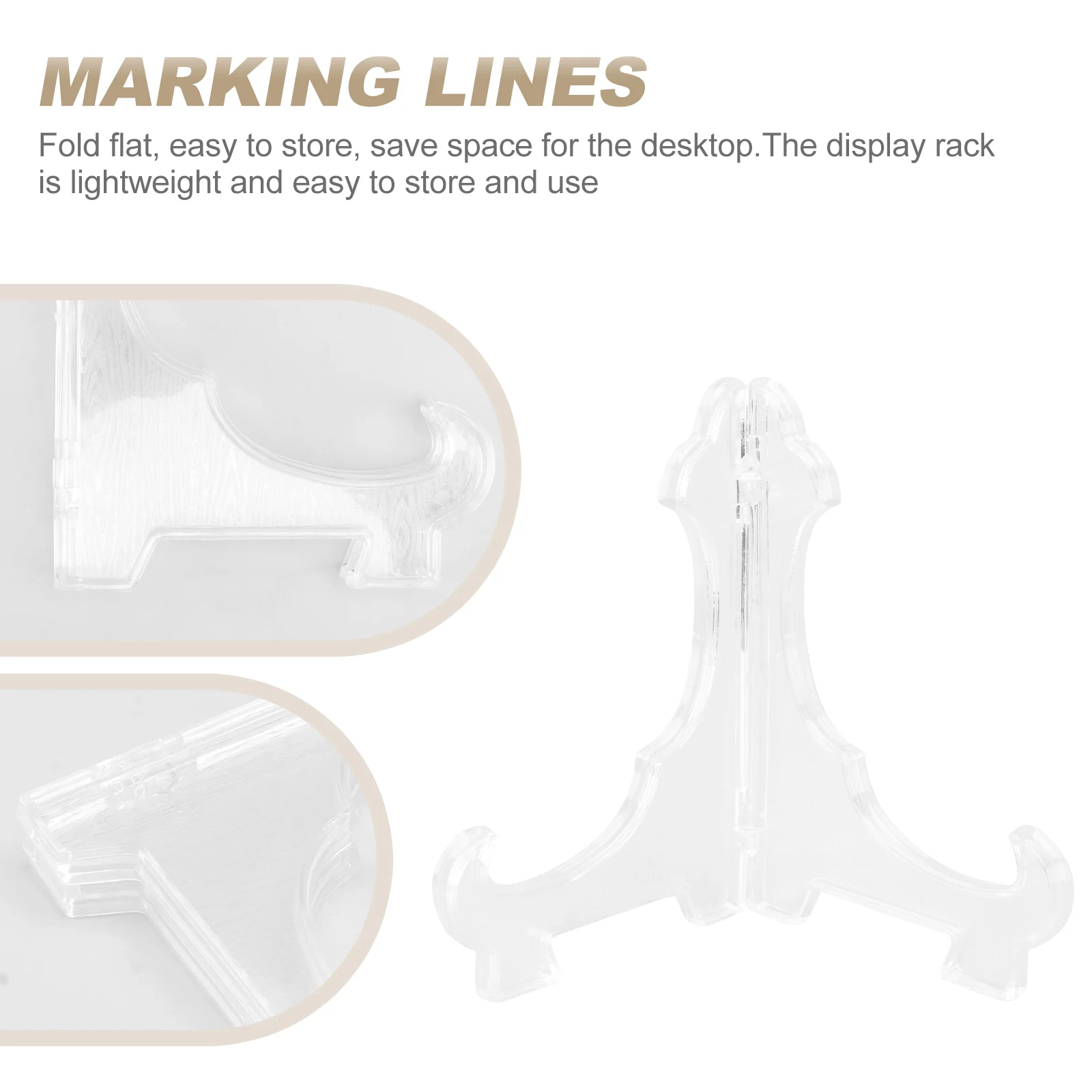 

12Pcs Triangular Display Racks Premium Quality Foldable Commodity Rack for Artware Adornment Storage Multipurpose Transparent