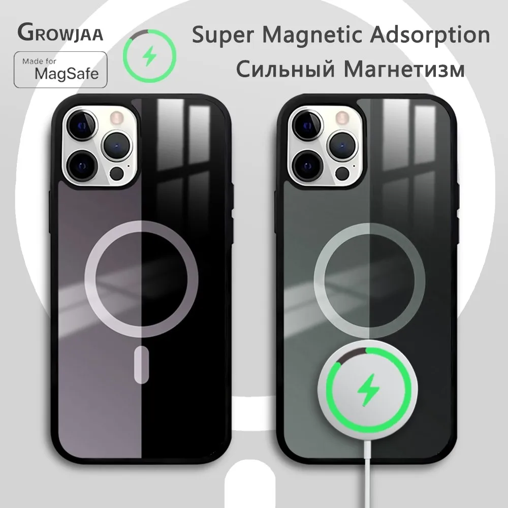 

2024 Magnetic Luxury Gloss Armor Phone Case For iPhone 16 15 14 13 12 11 Pro Max Plus Mini Magsafe Mirror Wireless Magnetic Fund