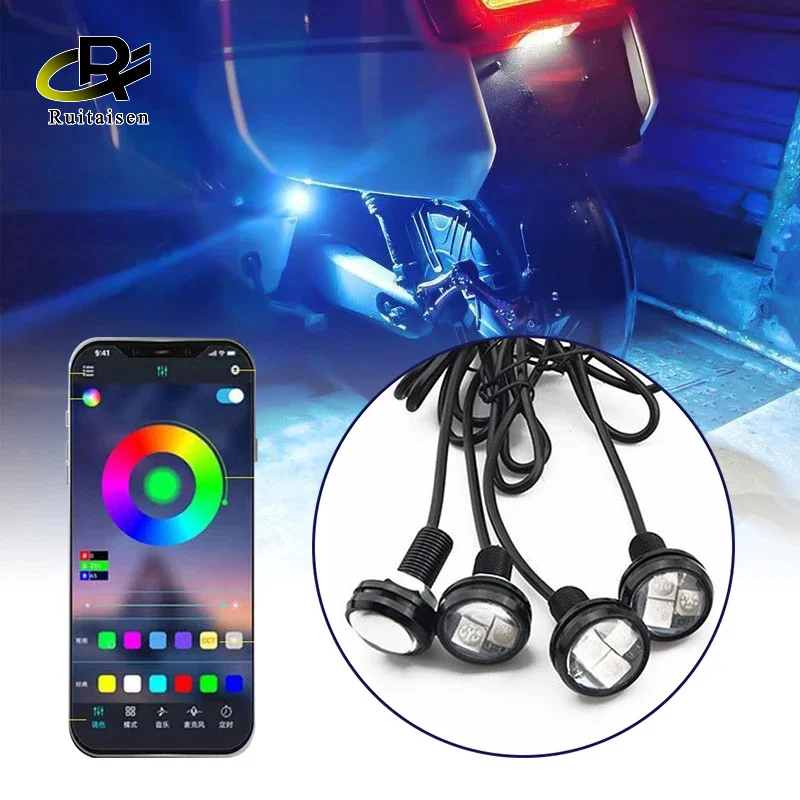 

1/2/4 Wire RGB Remote Control LED Strobe Light for Car Auto Motorcycle Drone Scooter Anti-collision Warning Lamp Flash Indicator