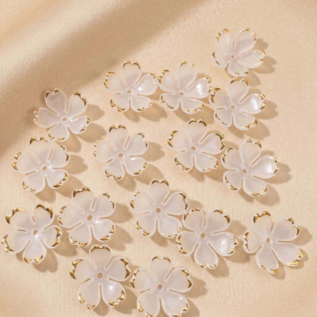 50pcs 19mm Cherry Blossom Beads Gradient Acrylic Flower Beads Mini Spacer Hair Accessory for DIY Bracelet Earring Jewelry Making view 5
