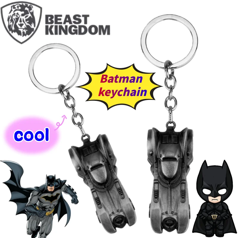 

New BeastKingdom Batman Chariot Keychain Creative High Color Value Animation Surrounding Cartoon Cool Boy Car Pendant Decoration