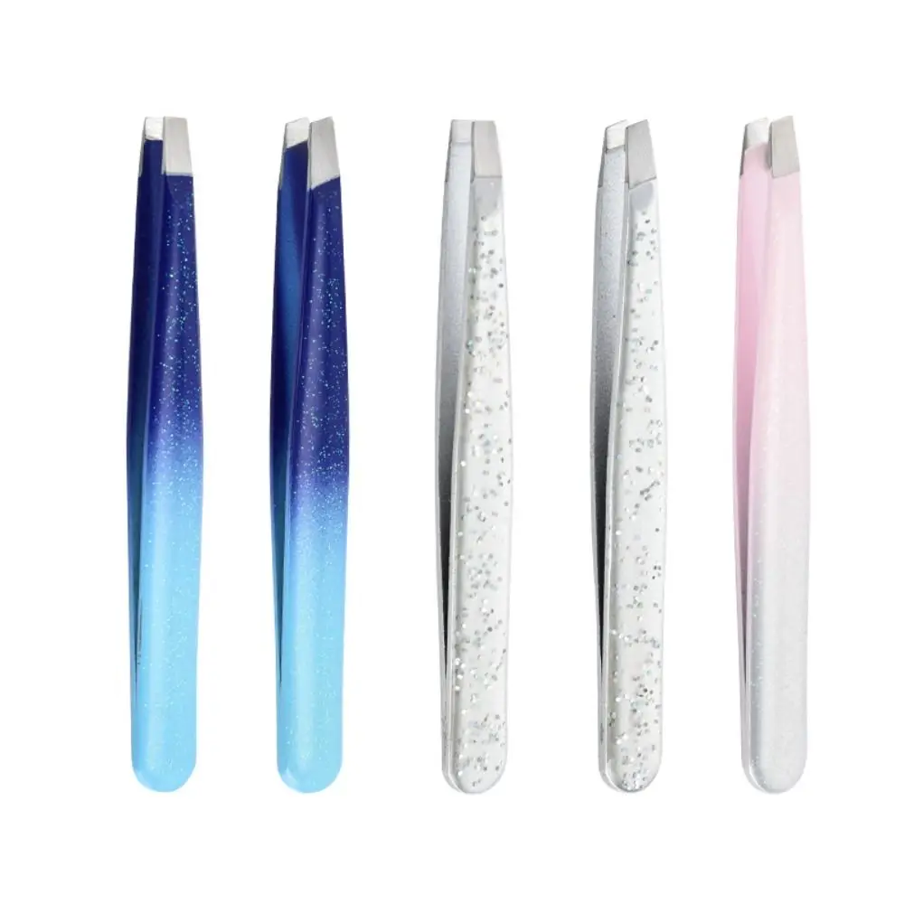 Glitzer Augenbrauen Pinzette hohes Aussehen flach/abgeschrägt rosa/blau Augenbrauen Make-up-Tools Entfernung Pfropfen Augenbrauen Clip sauberes Lippen haar