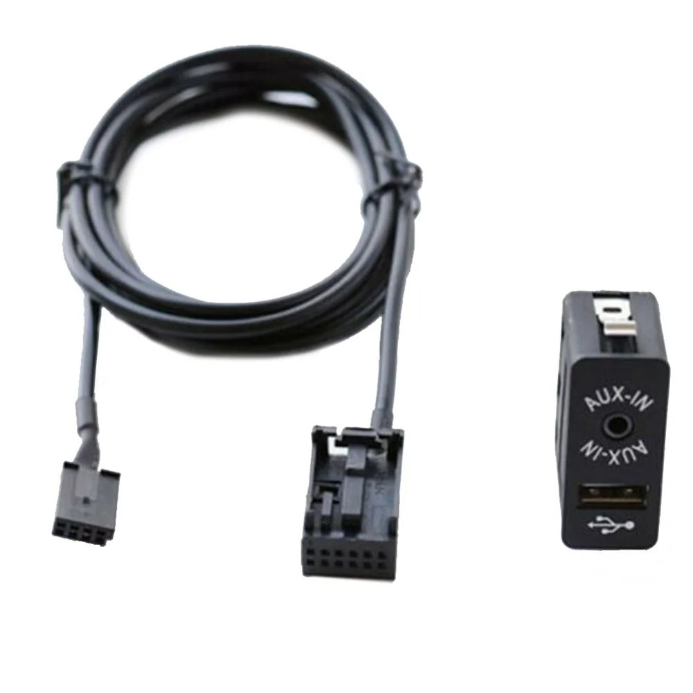 USB Aux Input Socket Adapter Cable for Select For BMW Models Including for e39 E46 E38 E53 X5 OEM 9237656 Replacement