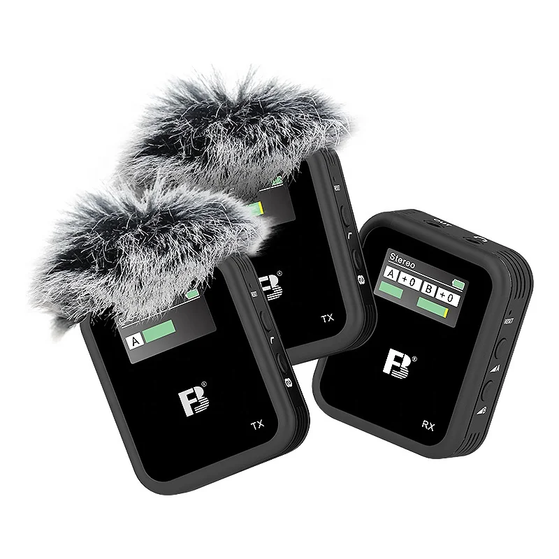 

FB-WMC-2TX-G-D 3.5mm TFT color screen Best mini wireless microphone