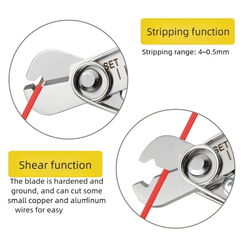 Electrician Tool Stainless Steel Wire Cutter And Stripper Nonslip PVC Grip For Copper Aluminum Cables 0.5-4mm A2BB