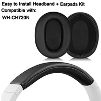 WHCH720N Diadema de fácil instalación + Kit de almohadillas para auriculares Sony WH-CH720N WH CH720N Funda de cojín con almohadilla para los oídos