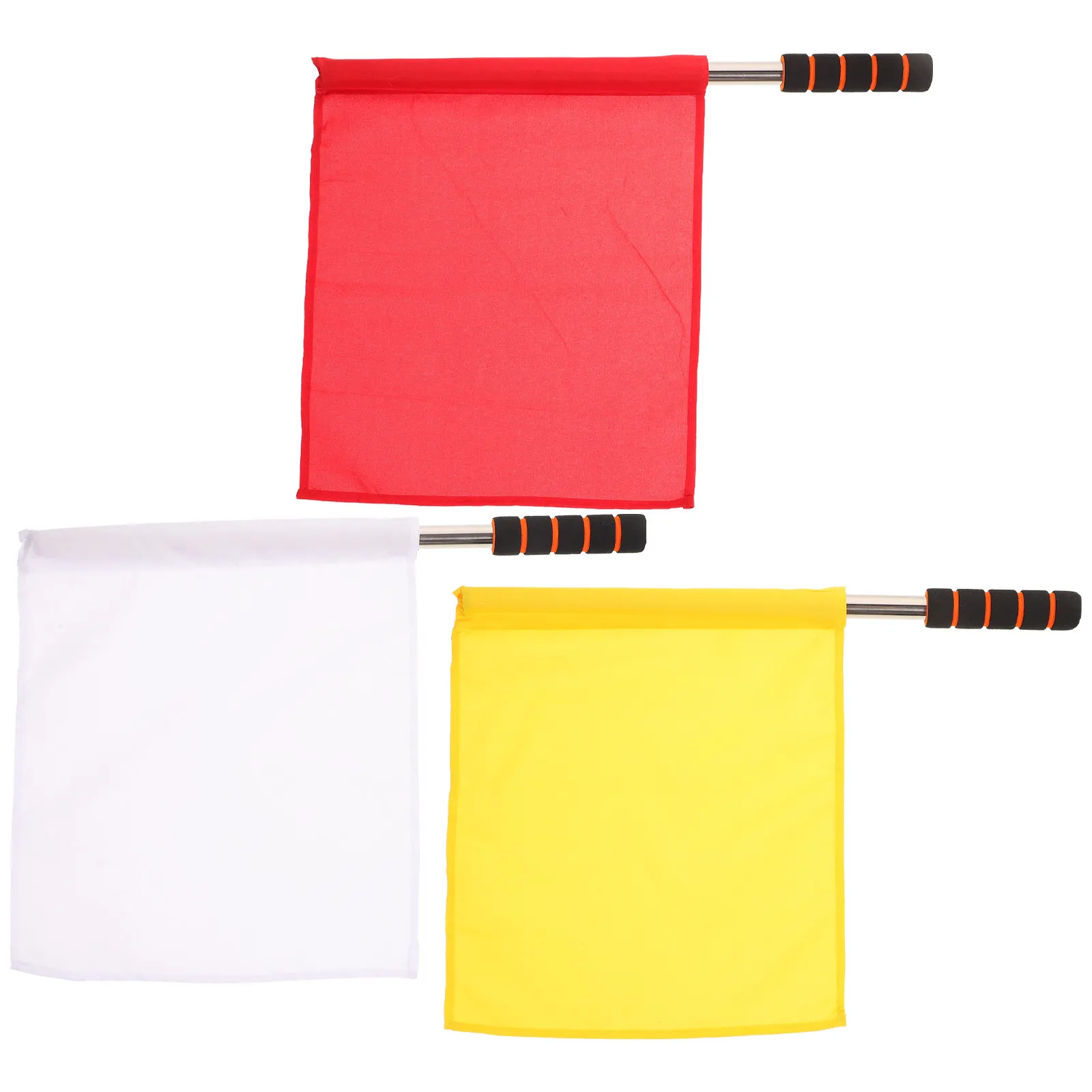 3Pcs Traffic Signal Flags Multi Purpose Handheld Referee Warning Flags for Sports Training Football Outdoor Match Flag
